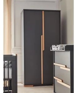 Pinio Armoires Enfant Armoire 2 Portes Gris Naturel -Armoires enfant Soldes armoire 2 portes gris naturel 3