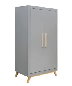 Bopita Armoires Enfant Armoire 2 Portes Gris Naturel Naturel