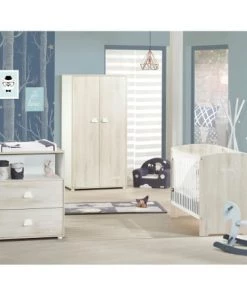 Sauthon Armoires Enfant Armoire 2 Portes Hêtre 168x85x57cm En Bois Beige -Armoires enfant Soldes armoire 2 portes hetre 168x85x57cm en bois beige 3