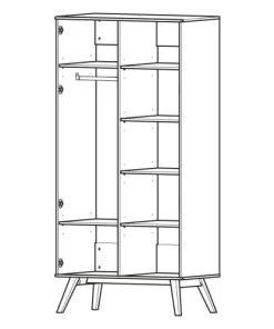 Vox Armoires Enfant Armoire 2 Portes Naturel -Armoires enfant Soldes armoire 2 portes naturel 8