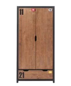 Vipack Armoires Enfant Armoire 2 Portes Noir Naturel