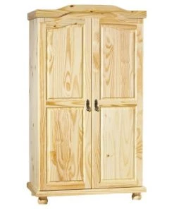 Altobuy Armoires Enfant Armoire 2 Portes + Penderie Bois Massif Naturel