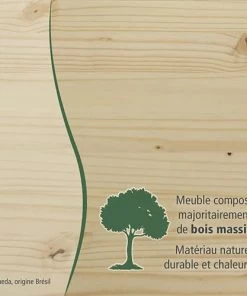 Altobuy Armoires Enfant Armoire 2 Portes + Penderie Bois Massif Naturel -Armoires enfant Soldes armoire 2 portes penderie bois massif naturel 4