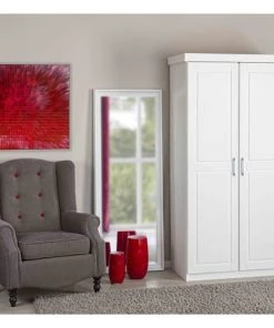 Altobuy Armoires Enfant Armoire 2 Portes + Penderie Bois Massif Vernis Blanc -Armoires enfant Soldes armoire 2 portes penderie bois massif vernis blanc 9