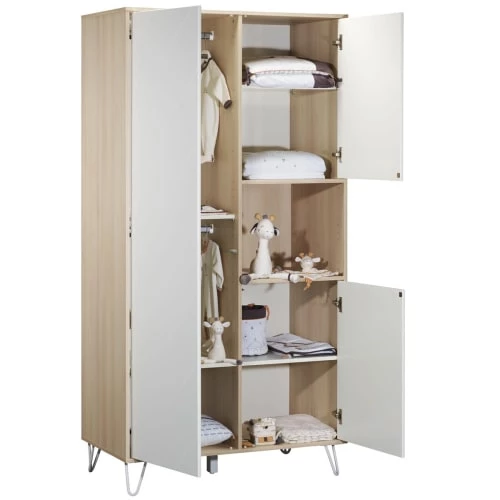 Sauthon Armoires Enfant Armoire 3 Portes 1 Niche 199x56x101cm Blanc 4 Sauthon Armoires Enfant Armoire 3 Portes 1 Niche 199x56x101cm Blanc – Image 2