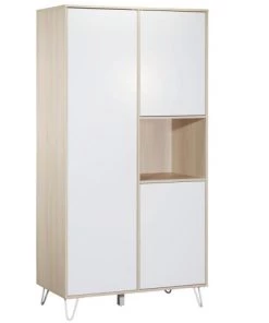 Sauthon Armoires Enfant Armoire 3 Portes 1 Niche 199x56x101cm Blanc