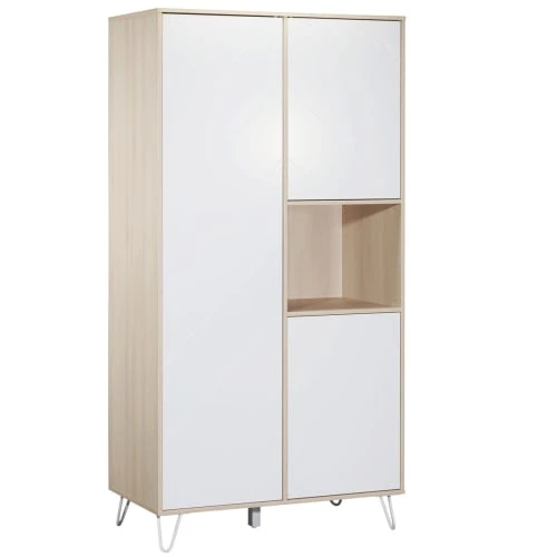 Sauthon Armoires Enfant Armoire 3 Portes 1 Niche 199x56x101cm Blanc 3 Sauthon Armoires Enfant Armoire 3 Portes 1 Niche 199x56x101cm Blanc