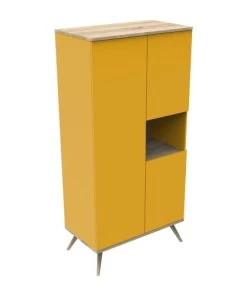 Sauthon Original Armoires Enfant Armoire 3 Portes 1 Niche 209x101x57cm Jaune