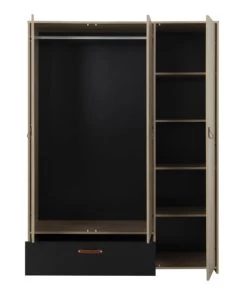 Gami Armoires Enfant Armoire 3 Portes 1 Tiroir Chêne Noir 10 Gami Armoires Enfant Armoire 3 Portes 1 Tiroir Chêne Noir -Armoires enfant Soldes armoire 3 portes 1 tiroir chene noir 2