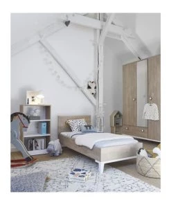 Calicosy Armoires Enfant Armoire 3 Portes 1 Tiroir Effet Bois Enfant 136 X 195cm -Armoires enfant Soldes armoire 3 portes 1 tiroir effet bois enfant 136 x 195cm 1