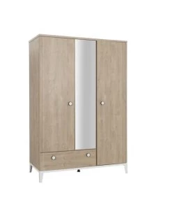 Calicosy Armoires Enfant Armoire 3 Portes 1 Tiroir Effet Bois Enfant 136 X 195cm -Armoires enfant Soldes armoire 3 portes 1 tiroir effet bois enfant 136 x 195cm 2
