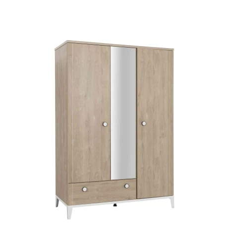 Galipette Armoires Enfant Armoire 3 Portes 1 Tiroir En Bois Imitation Chêne Blond 58cm 3 Galipette Armoires Enfant Armoire 3 Portes 1 Tiroir En Bois Imitation Chêne Blond 58cm