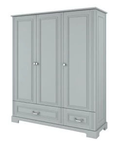 Bellamy Armoires Enfant Armoire 3 Portes 2 Tiroirs Gris