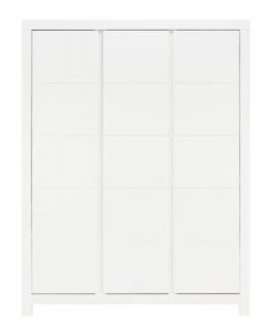 Bopita Armoires Enfant Armoire 3-portes Avec Rainures Blanc En MDF Et Panneaux De Particules