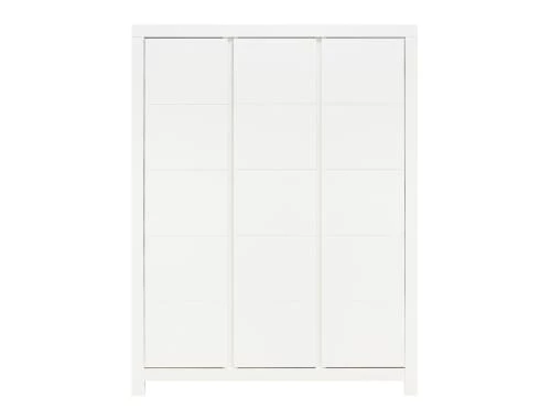 Bopita Armoires Enfant Armoire 3-portes Avec Rainures Blanc En MDF Et Panneaux De Particules 3 Bopita Armoires Enfant Armoire 3-portes Avec Rainures Blanc En MDF Et Panneaux De Particules