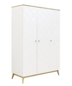 Bopita Armoires Enfant Armoire 3 Portes Blanc Chêne