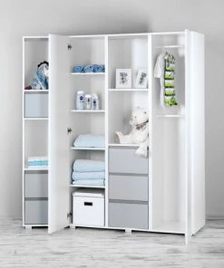Little Sky By Klups Armoires Enfant Armoire 3 Portes Blanc Et Gris -Armoires enfant Soldes armoire 3 portes blanc et gris 2