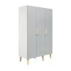 Bopita Armoires Enfant Armoire 3 Portes Blanc Gris -Armoires enfant Soldes armoire 3 portes blanc gris