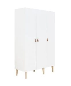 Bopita Armoires Enfant Armoire 3 Portes Blanc Naturel Naturel