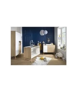 Sauthon Armoires Enfant Armoire 3 Portes Couleur Bois Et Blanc -Armoires enfant Soldes armoire 3 portes couleur bois et blanc 3