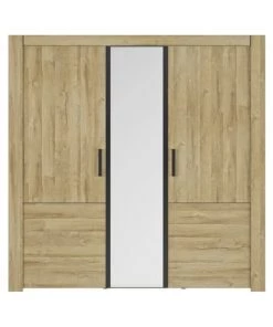 Gami Armoires Enfant Armoire 3 Portes Effet Bois Marron Clair