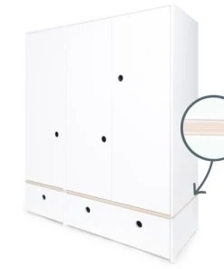 Wookids Armoires Enfant Armoire 3 Portes Façades Tiroirs Blanc 9 Wookids Armoires Enfant Armoire 3 Portes Façades Tiroirs Blanc -Armoires enfant Soldes armoire 3 portes facades tiroirs blanc 1