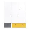 Wookids Armoires Enfant Armoire 3 Portes Façades Tiroirs Gris Espace-jaune 2 Wookids Armoires Enfant Armoire 3 Portes Façades Tiroirs Gris Espace-jaune -Armoires enfant Soldes armoire 3 portes facades tiroirs gris espace jaune