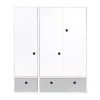 Wookids Armoires Enfant Armoire 3 Portes Façades Tiroirs Gris Perle -Armoires enfant Soldes armoire 3 portes facades tiroirs gris perle 14
