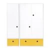 Wookids Armoires Enfant Armoire 3 Portes Façades Tiroirs Jaune -Armoires enfant Soldes armoire 3 portes facades tiroirs jaune