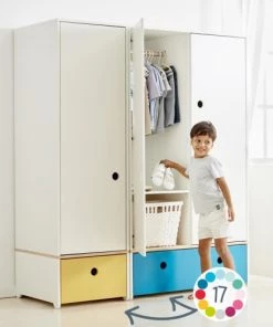 Wookids Armoires Enfant Armoire 3 Portes Façades Tiroirs Jaune 11 Wookids Armoires Enfant Armoire 3 Portes Façades Tiroirs Jaune -Armoires enfant Soldes armoire 3 portes facades tiroirs jaune 3
