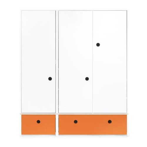 Wookids Armoires Enfant Armoire 3 Portes Façades Tiroirs Orange 3 Wookids Armoires Enfant Armoire 3 Portes Façades Tiroirs Orange