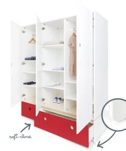 Wookids Armoires Enfant Armoire 3 Portes Façades Tiroirs Rouge 10 Wookids Armoires Enfant Armoire 3 Portes Façades Tiroirs Rouge -Armoires enfant Soldes armoire 3 portes facades tiroirs rouge 2