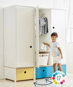Wookids Armoires Enfant Armoire 3 Portes Façades Tiroirs Rouge 11 Wookids Armoires Enfant Armoire 3 Portes Façades Tiroirs Rouge -Armoires enfant Soldes armoire 3 portes facades tiroirs rouge 3