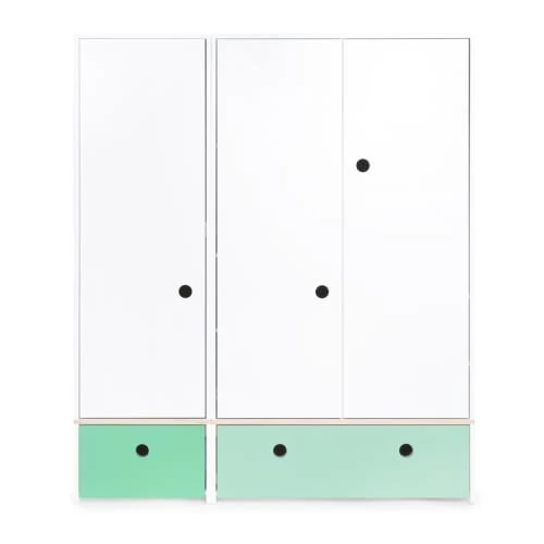 Wookids Armoires Enfant Armoire 3 Portes Façades Tiroirs Vert Ocean 3 Wookids Armoires Enfant Armoire 3 Portes Façades Tiroirs Vert Ocean