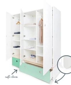 Wookids Armoires Enfant Armoire 3 Portes Façades Tiroirs Vert Ocean 10 Wookids Armoires Enfant Armoire 3 Portes Façades Tiroirs Vert Ocean -Armoires enfant Soldes armoire 3 portes facades tiroirs vert ocean 15