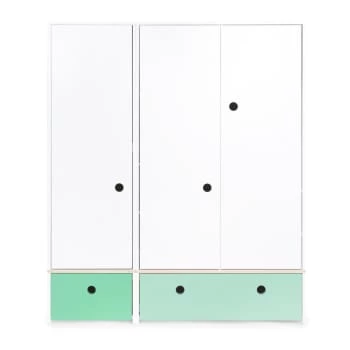 Wookids Armoires Enfant Armoire 3 Portes Façades Tiroirs Blanc 7 Wookids Armoires Enfant Armoire 3 Portes Façades Tiroirs Blanc – Image 5