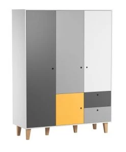 Vox Armoires Enfant Armoire 3 Portes Jaune