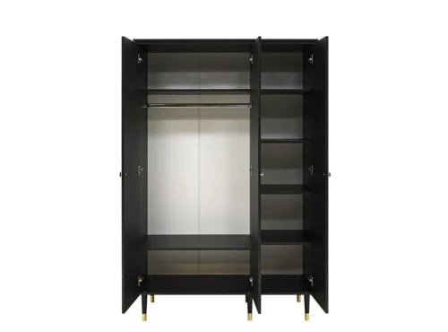 Bopita Armoires Enfant Armoire 3-portes Noir Mat En MDF Et Panneaux De Particules 4 Bopita Armoires Enfant Armoire 3-portes Noir Mat En MDF Et Panneaux De Particules – Image 2