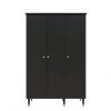 Bopita Armoires Enfant Armoire 3-portes Noir Mat En MDF Et Panneaux De Particules