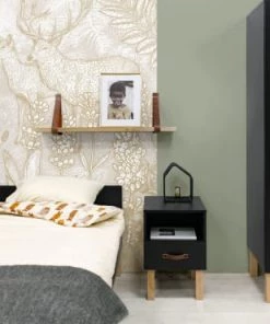 Bopita Armoires Enfant Armoire 3 Portes Noir Mat Naturel -Armoires enfant Soldes armoire 3 portes noir mat naturel 5