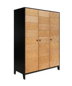 Bopita Armoires Enfant Armoire 3 Portes Noir Naturel Naturel