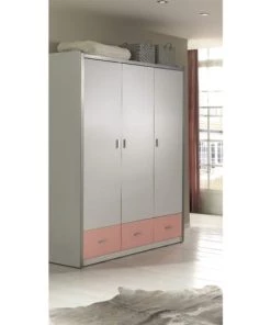 Vipack Armoires Enfant Armoire 3 Portes Rose -Armoires enfant Soldes armoire 3 portes rose 2