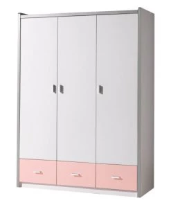 Vipack Armoires Enfant Armoire 3 Portes Rose