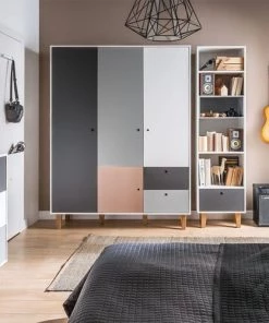 Vox Armoires Enfant Armoire 3 Portes Rose -Armoires enfant Soldes armoire 3 portes rose 5