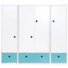 Wookids Armoires Enfant Armoire 4 Portes Bleu Paradis