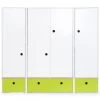 Wookids Armoires Enfant Armoire 4 Portes Citron Vert