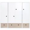 Wookids Armoires Enfant Armoire 4 Portes Gris Chaud
