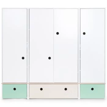 Wookids Armoires Enfant Armoire 4 Portes Vert Ocean 7 Wookids Armoires Enfant Armoire 4 Portes Vert Ocean – Image 5