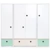 Wookids Armoires Enfant Armoire 4 Portes Vert Menthe