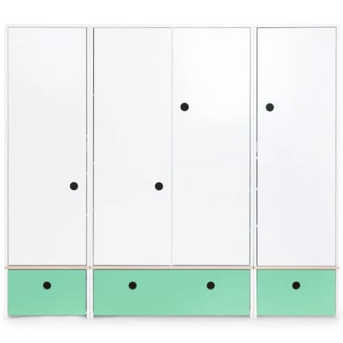 Wookids Armoires Enfant Armoire 4 Portes Vert Ocean 3 Wookids Armoires Enfant Armoire 4 Portes Vert Ocean